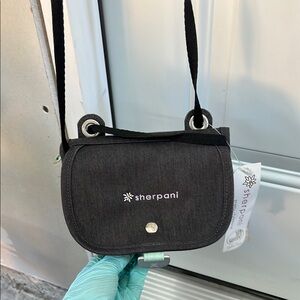 Sherpani Black Textured Crossbody Bag with Adjustable Strap